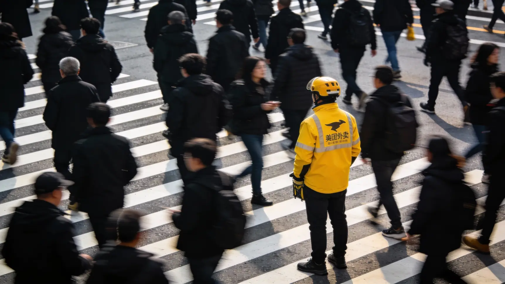 Курьер забирает упакованный заказ из ресторана для дальнейшей доставки клиенту.